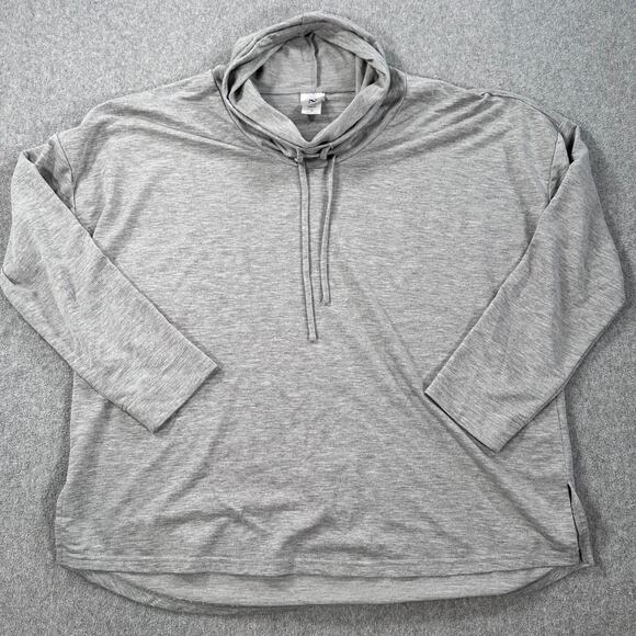 Natori Funnel Neck Lounge Tunic Top Women's Medium Gray Casual Drawstring - Picture 1 of 6